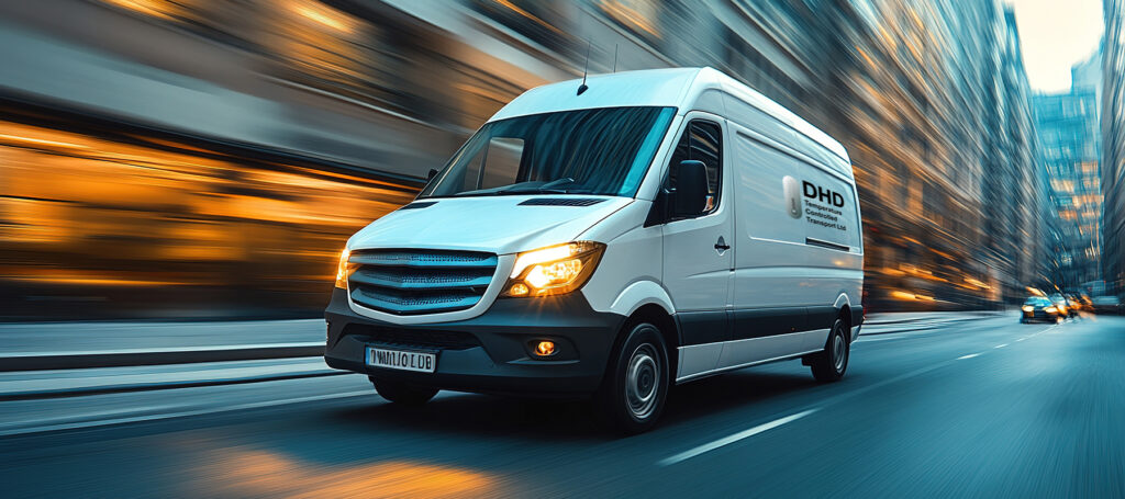 DHD van on a delivery